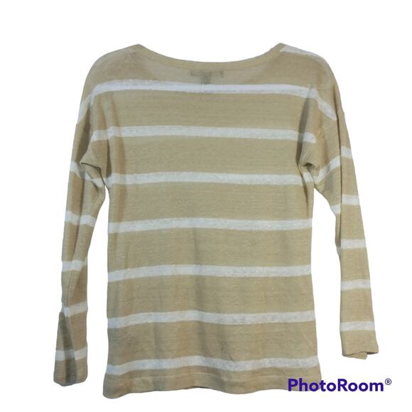 Lauren Ralph Lauren Linen Knit Sweater Pullover Stripe Button Shoulder Size PXS - Picture 2 of 6